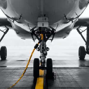 Image of an aircraft parked on the tarmac