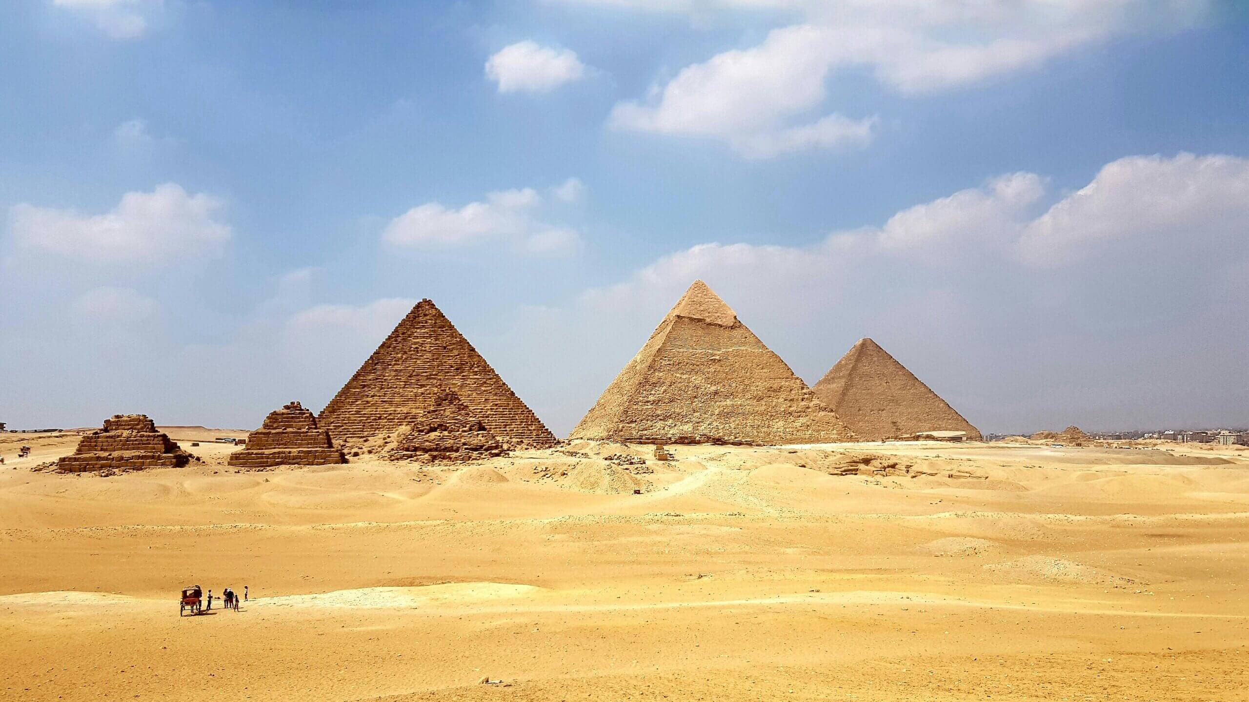 pyramids erected on the west bank of the Nile River near Al-Jīzah (Giza) in northern Egypt.